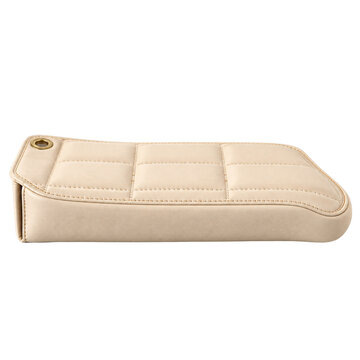 Stylish beige quilted clutch purse or handbag on transparent