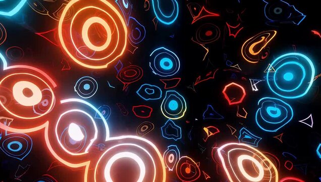 Modern 4K digital art background displaying dynamic abstract motion graphics morphing vector lines and colorful geometric patterns perfect for technological presentations and creative video