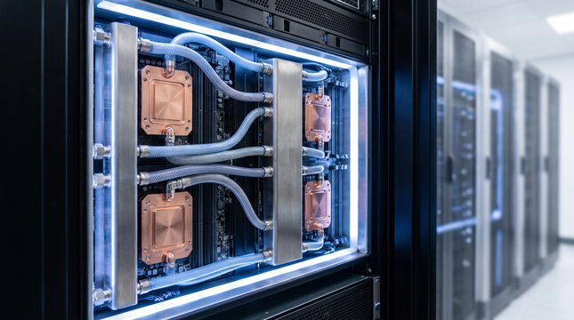 Direct to Chip Liquid Cooling Cold Plates Mounted on AI Server Processors
