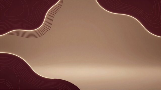 abstract background gradient effect background light beige color darker shade brown top bottom side three curved lines form wave like pattern lines arranged way creates sense depth dimension overall