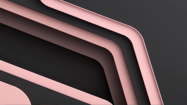 abstract digital art piece black background features series curved lines different shades pink black creating modern sleek design lines arranged diagonal pattern pink lines side black lines middle