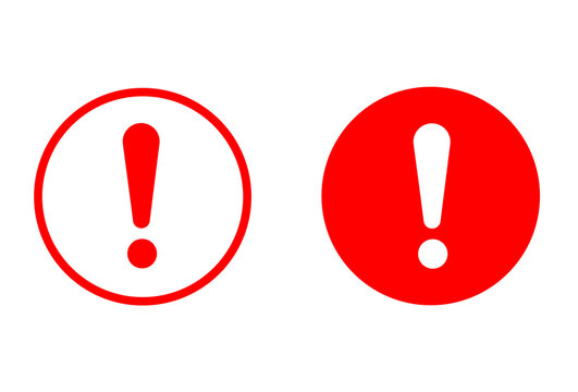 Red Exclamation Mark Circle Icon Set Vector Illustration for Warning and Caution Alert Symbol