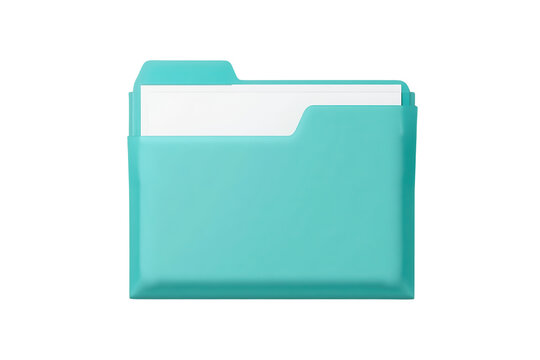 Turquoise document folder with white sheet
