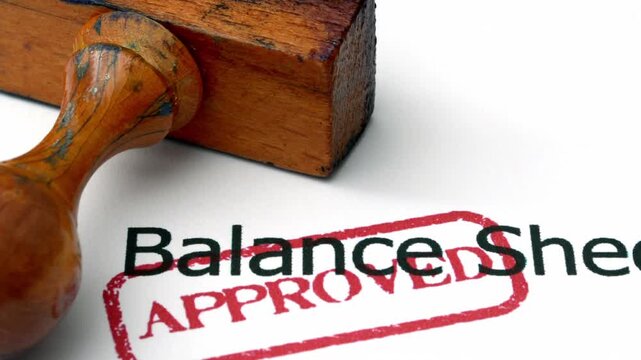Close up of balance sheet approved