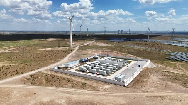 wind and photovoltaic complementary energy storage power station panorama