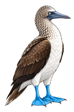 Blue footed booby seabird with bright blue feet sula nebouxii marine bird