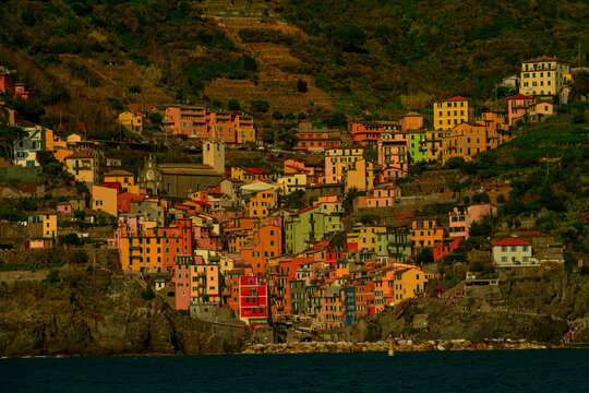 Riomaggiore Cinque Terre Colorful Cliffside Village Overlooking the Ligurian Sea