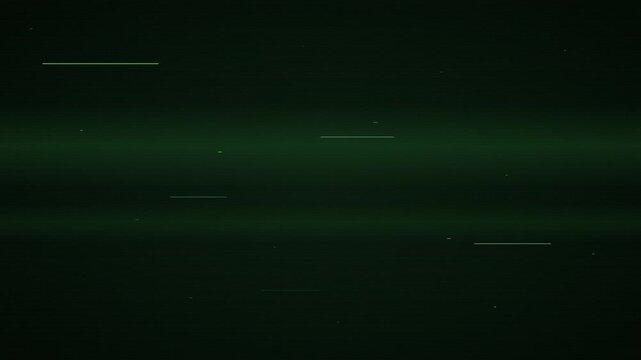 Green phosphor monitor static glitch animation for retro sci-fi background, Realistic old tv with analog signal distortion and crt noise texture display