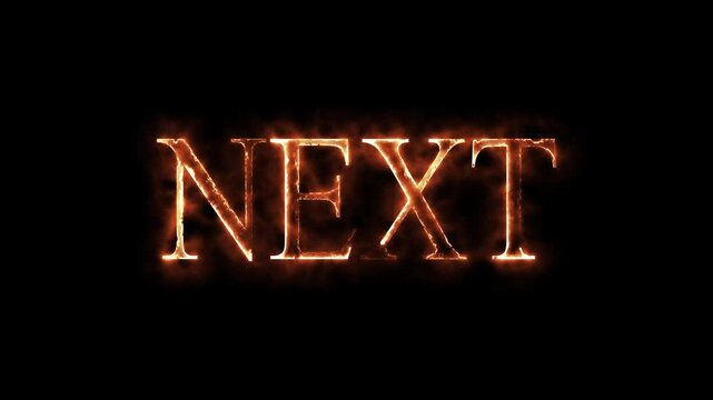 Next neon glow text typography animation next text icon animation neon glowing red 4k video. color text letter banner poster sign board template font lettering effect sign symbol on black background
