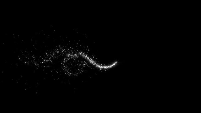4K Magic star particle glitter trail with sparkling magic christmas light effect, glitter stars with glowing magic dust and sparkling fairy trails, glitter trail sparkle star dust particle effect