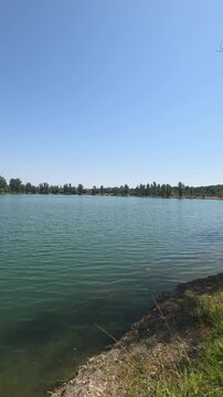 Scenic View of Les Lacs du Fauga in Le Fauga, Haute-Garonne. Toulouse, France