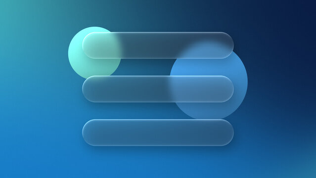 Blue glassmorphism menu bars over colorful spheres for UI design