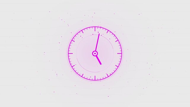 Analog clock spinning animation loop. Clock spinning, watch animation on transparent background. Minimalist clock animation with abstract ticking animation. 4k video