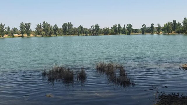 Scenic View of Les Lacs du Fauga in Le Fauga, Haute-Garonne. Toulouse, France