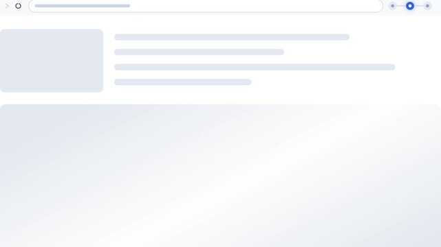 Generic web browser mockup layout loading animation