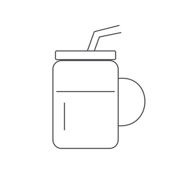 Smoothie in handled jar outline icon