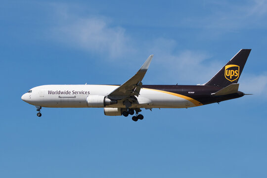 United Parcel Service (UPS) Boeing 767-300F (N330UP) freighter on final approach to Narita International Airport
