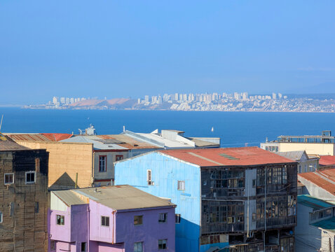 cityscape skyline houses Valparaiso, Chile