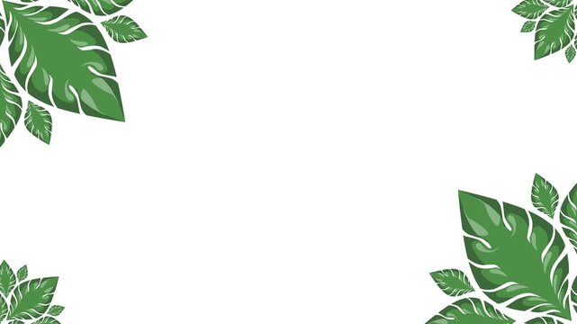 green leaves border