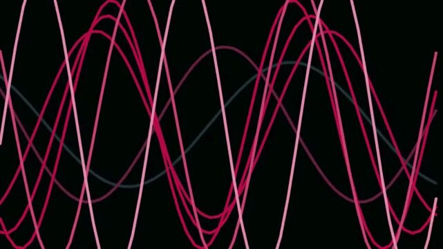 Abstract Light Waves Moving Across Dark Background