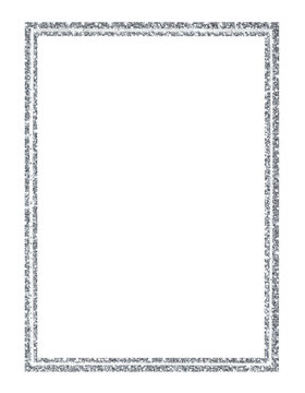 Silver glitter frame rectangle border featuring sparkling metallic texture for holiday invitations or elegant wedding announcements with empty center space&nbsp;