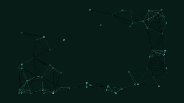 Abstract Network Motion in Dim Green Digital Scene