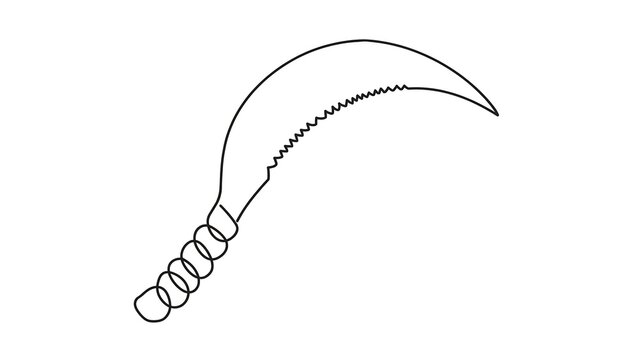 Sickle tool on white background.