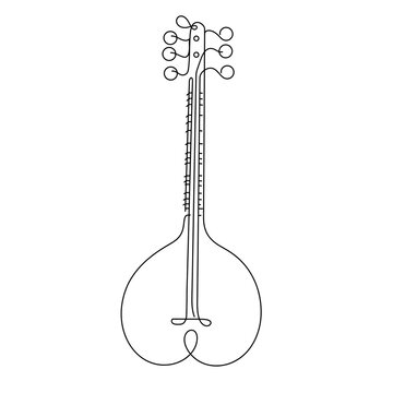 Mandolin instrument white background.