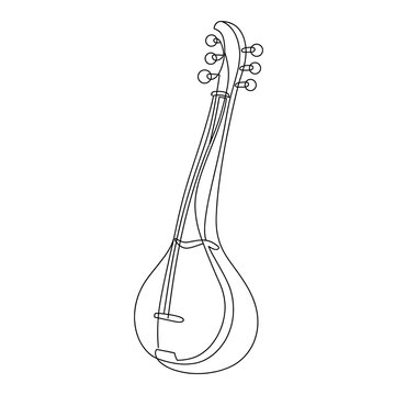 Stringed instrument white background.