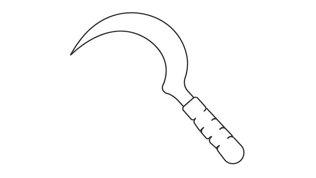 Sickle white background farm tool.