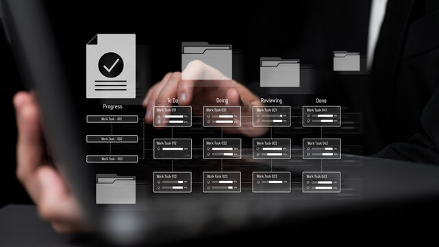 Task management workflow dashboard visualizing to-do lists, ongoing tasks, review status, and completed items to support productivity and project tracking Latch