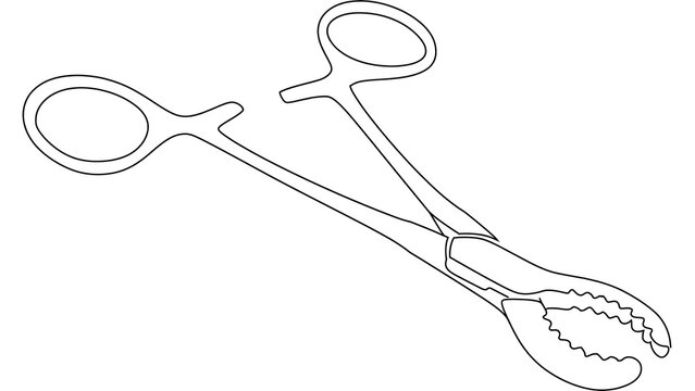 Medical forceps white background.