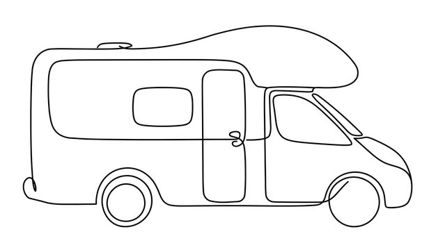 Motorhome Vehicle white background.