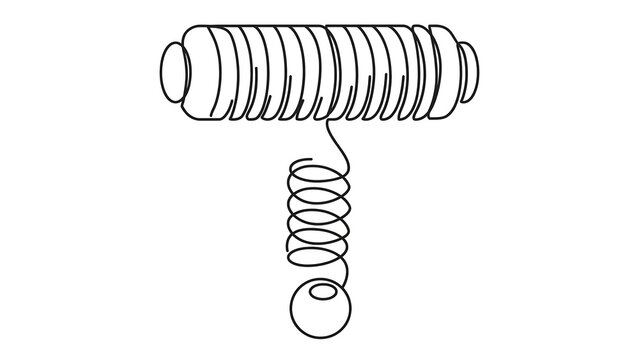 Mechanical spring coil object white background.