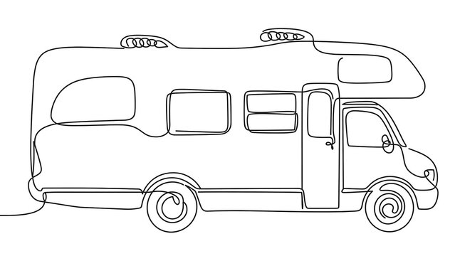 Motorhome vehicle white background.
