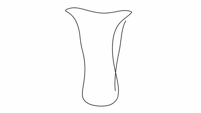 Simple vase outline white background.