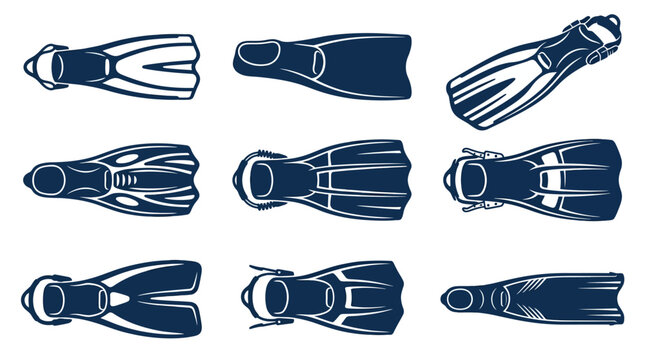 Scuba diving and snorkeling fin designs.