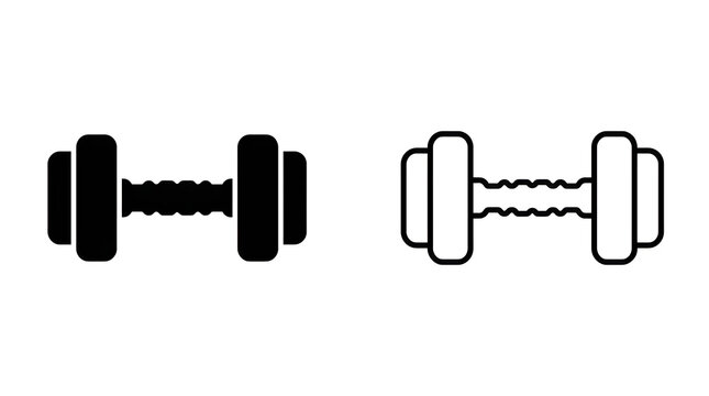 Dumbbell weight with spring mechanism vector illustration