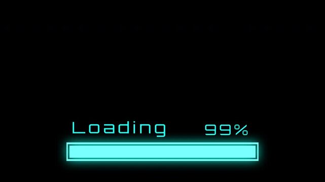 Loading Complete, Progress Animation, Digital Glow Title Animation