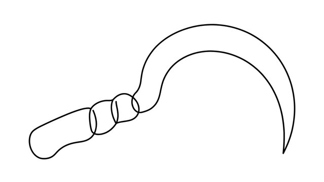 Sickle on white background.