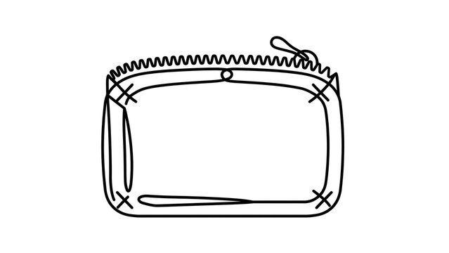 Zipper pouch bag white background.