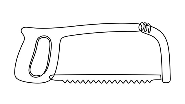 Hand saw white background.