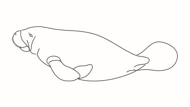 Manatee white background aquatic animal.