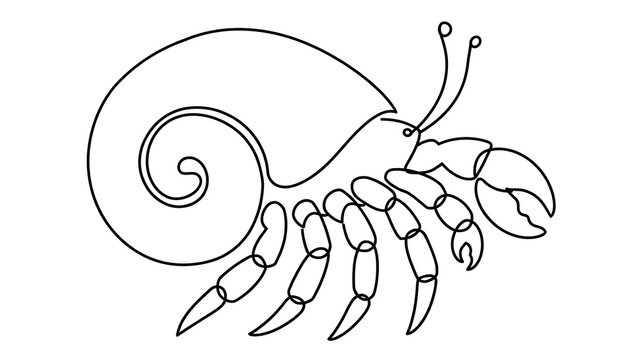 Hermit crab white background.