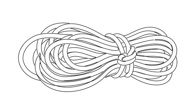 Rope knot on white background.