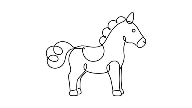 Horse Outline white background.