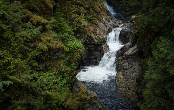 Waterfall in Moran State Park on Orcas Island, Washington