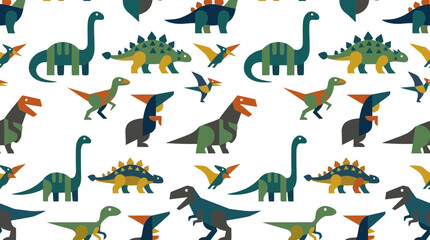 Seamless Dinosaur Pattern Isolated © Maliya