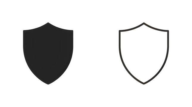 Simple black and white shield icon