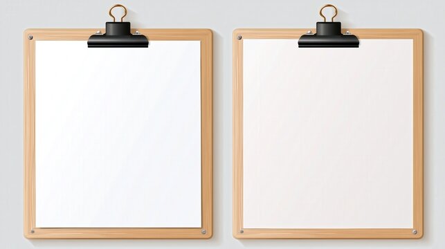 Two blank clipboards are displayed side by side against a neutral background.